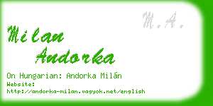 milan andorka business card